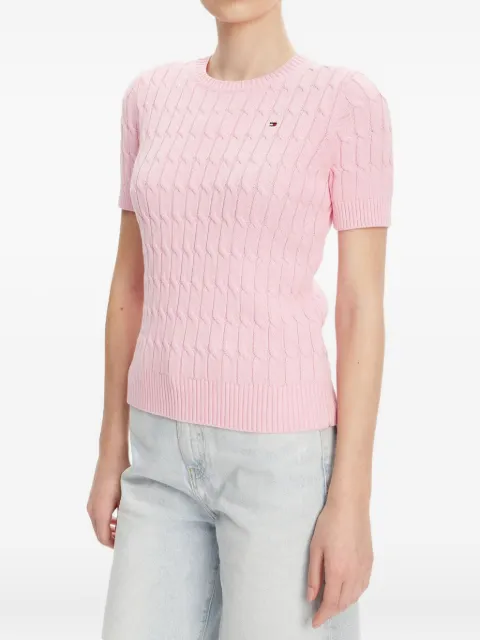 Tommy Hilfiger cable-knit short-sleeve sweater