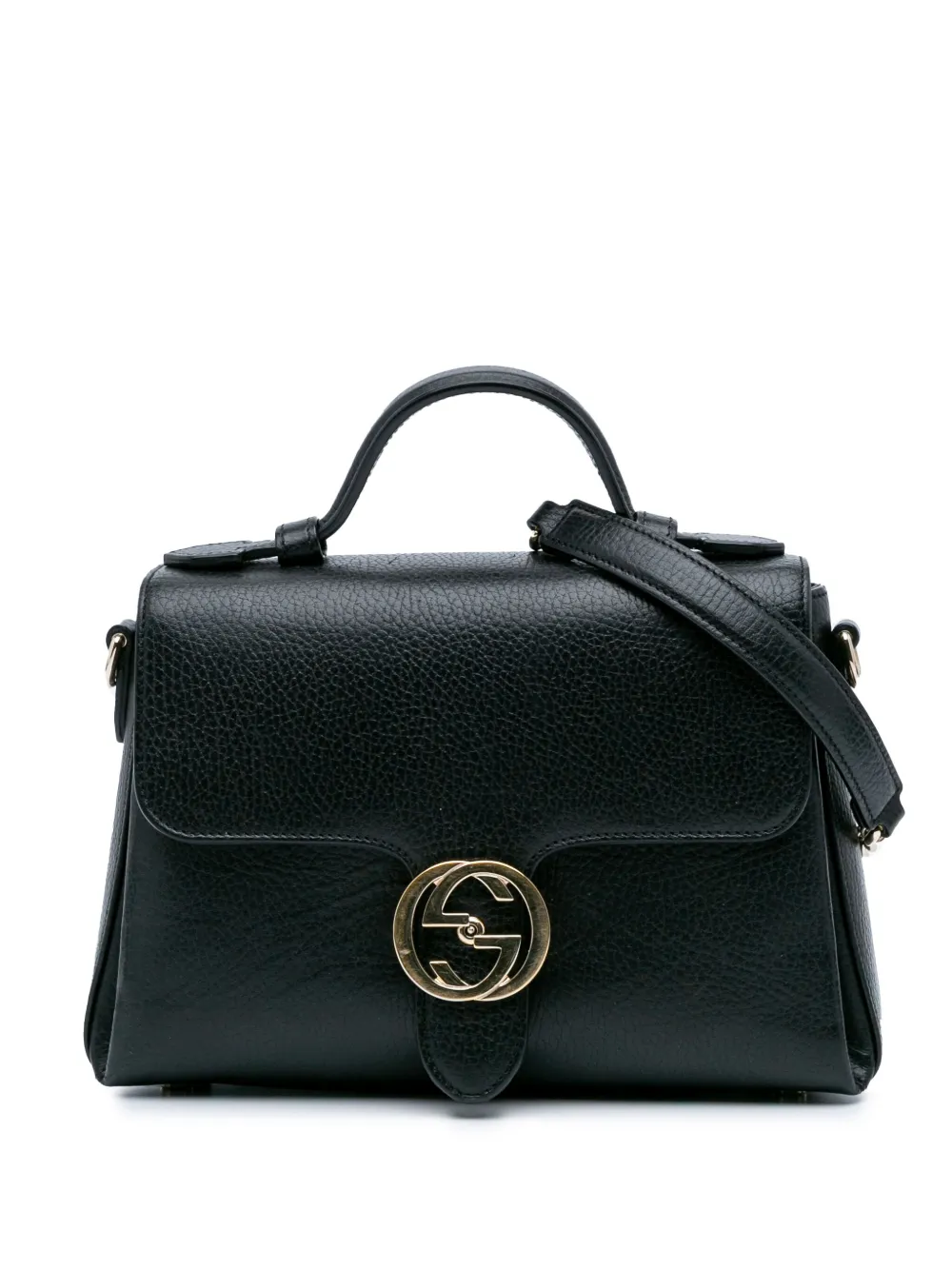 Gucci Pre-Owned 2016-2024 Small Dollar Calf Interlocking G satchel | Black | Image 1