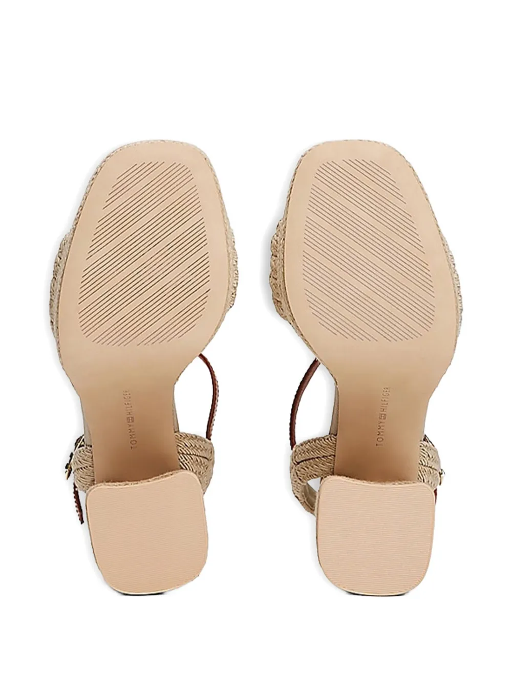 Tommy Hilfiger Sandalen met 100 mm blokhak en plateauzool Beige