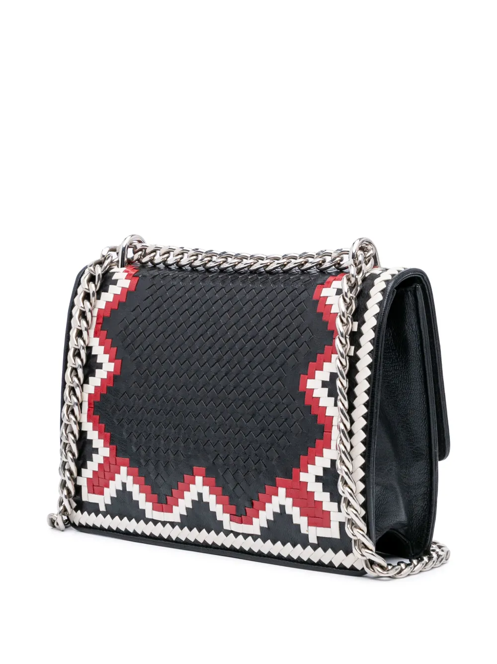 Prada Pre-Owned 2013-2024 Woven Madras Chain Flap crossbody bag | Pre-Owned | Image 2