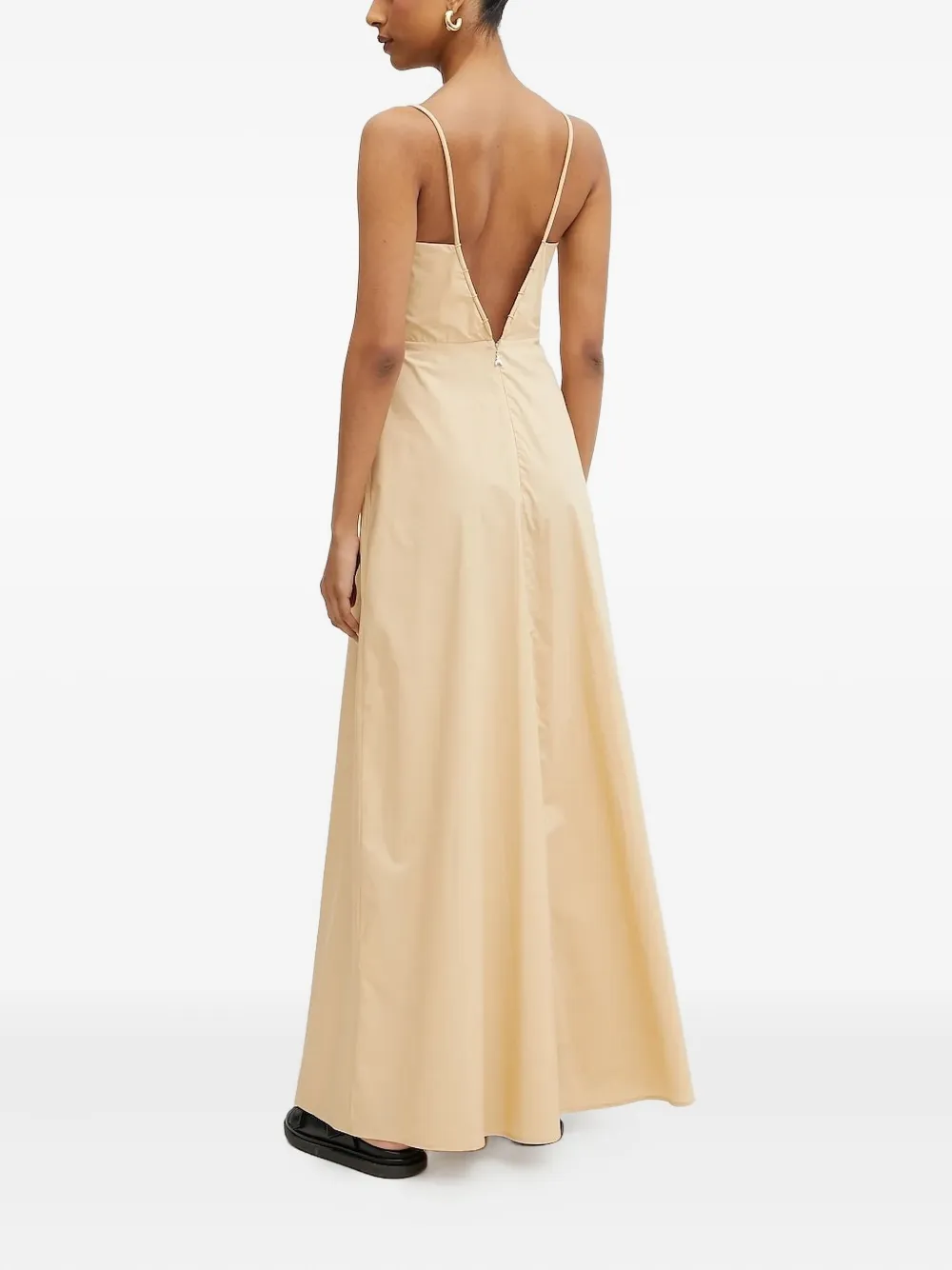 Patrizia Pepe spaghetti-straps V-neck maxi dress Beige