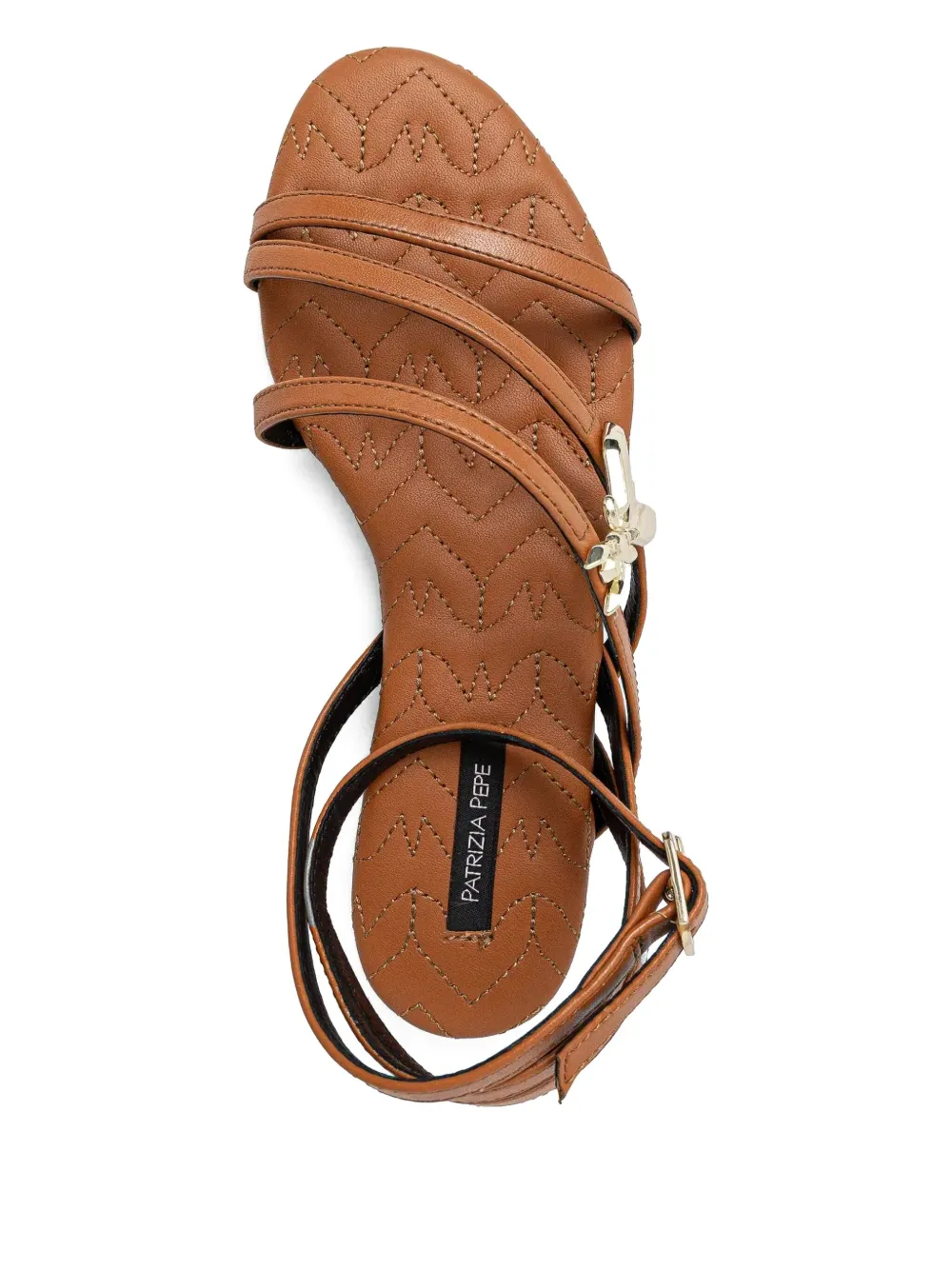 Patrizia Pepe criss-cross flat sandals Brown