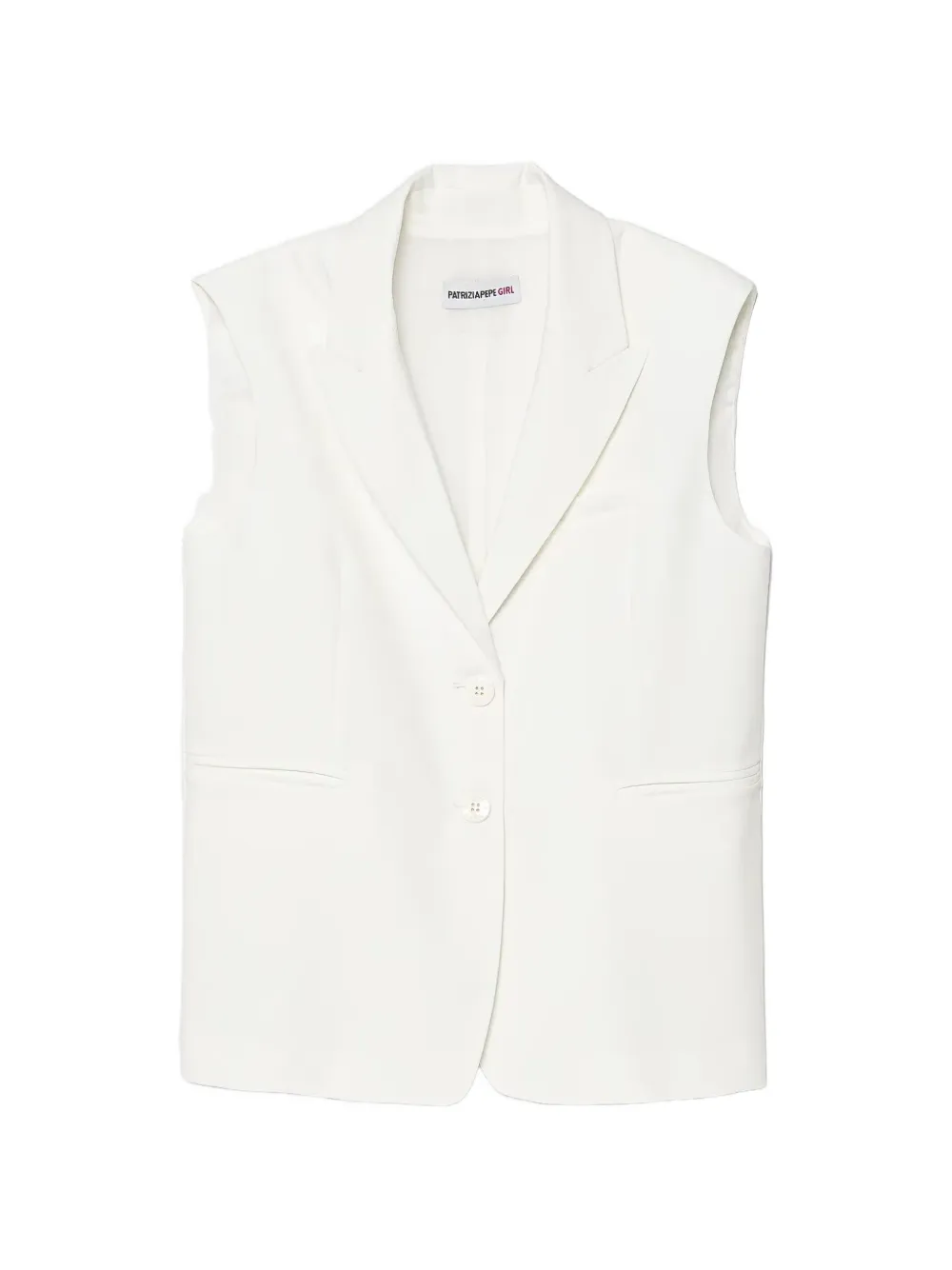 Patrizia Pepe girl sleeveless notched-lapels waistcoat - Weiß