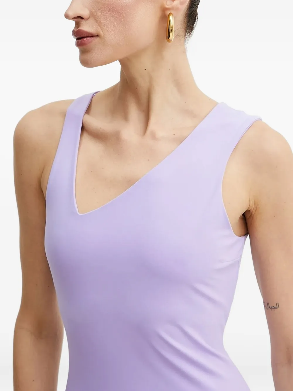 Patrizia Pepe Midi-jurk met asymmetrische hals Paars