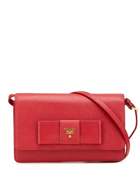 Prada Pre-Owned 2010-2024 Saffiano Lux Bow Wallet On Strap crossbody bag