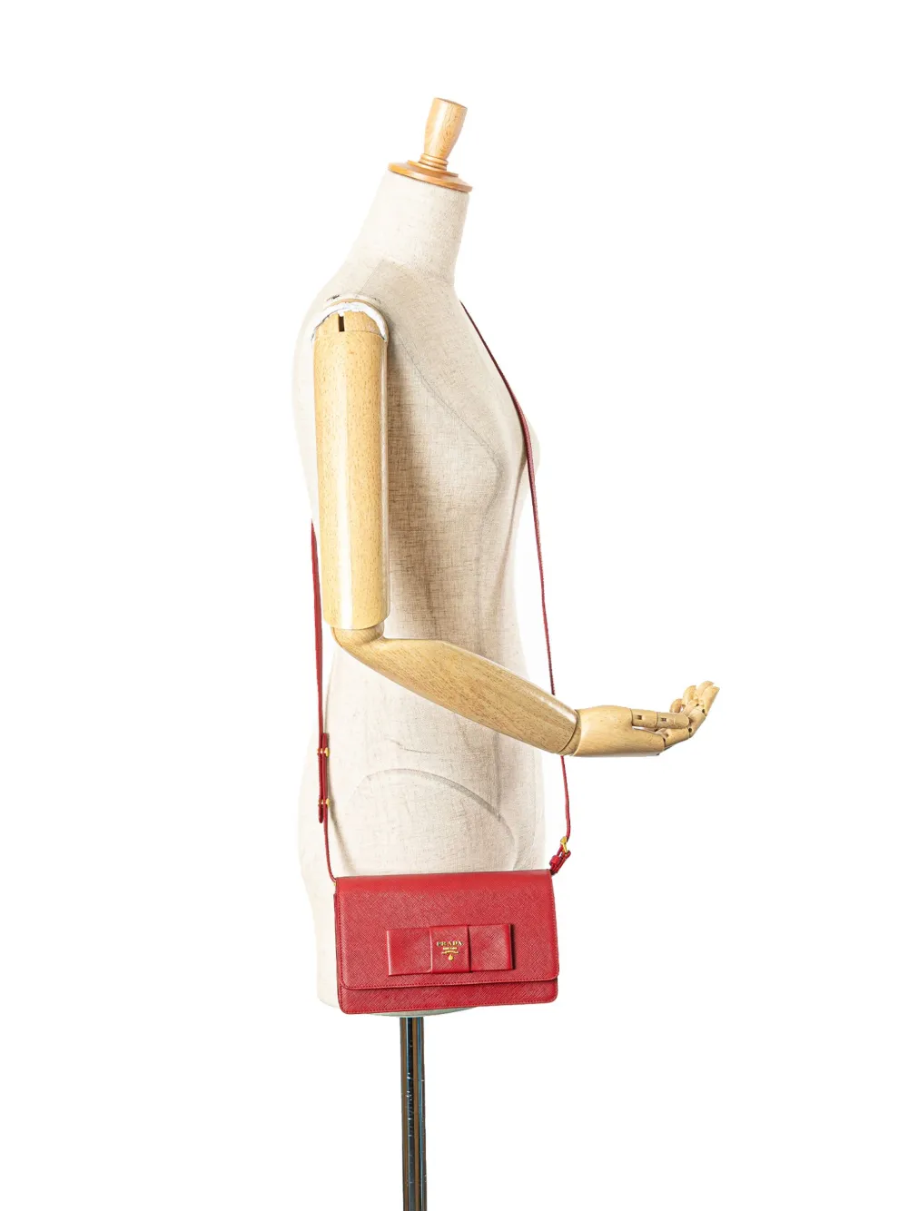 2010-2024 Saffiano Lux Bow Wallet On Strap Crossbody Bag