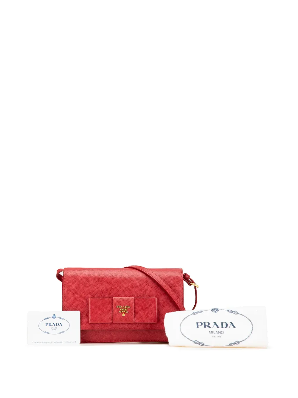 2010-2024 Saffiano Lux Bow Wallet On Strap Crossbody Bag