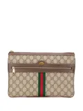 Gucci Pre-Owned 2016-present Large GG Supreme Ophidia Web clutch bag - Brown