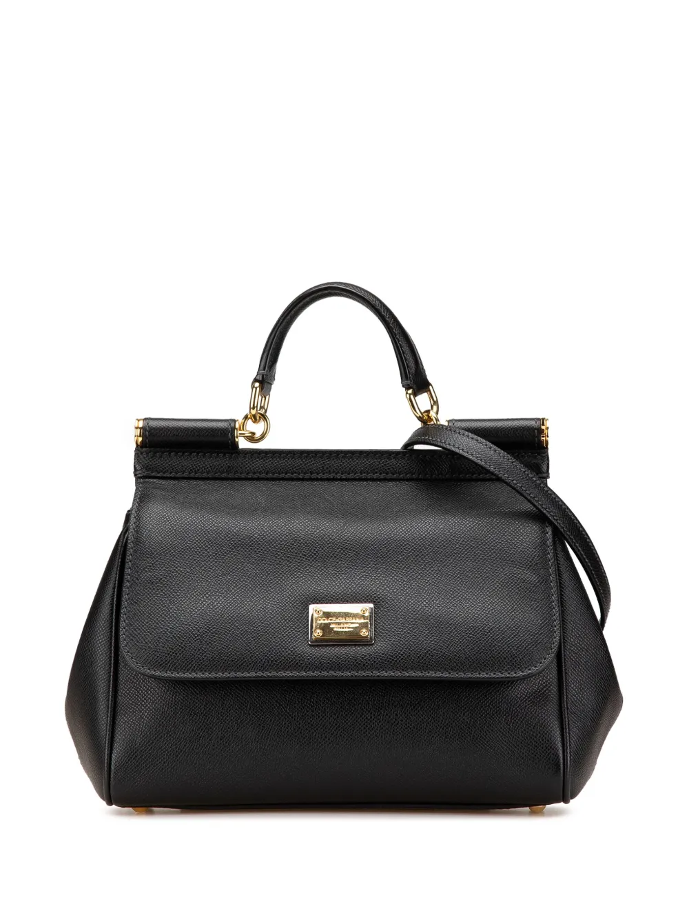 Dolce & Gabbana Pre-Owned 2010-2024 ミディアム レザー ミス シシリー サッチェルバッグ - ブラック Dolce & Gabbana Pre-Owned 2010-2024 ミディアム レザー ミス シシリー サッチェルバッグ - ブラック