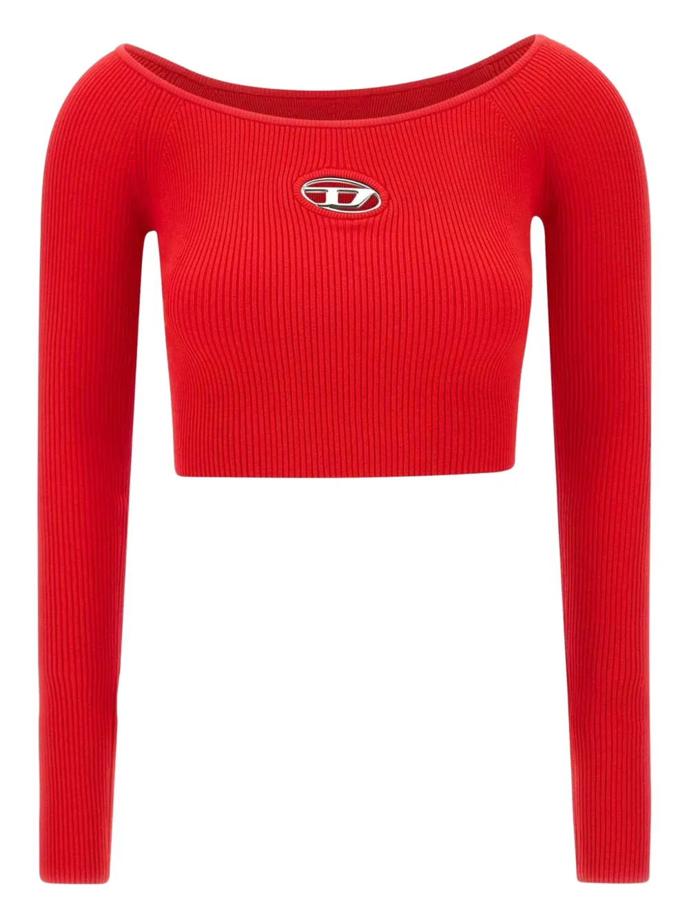 Diesel M-Vera geribbelde top Rood