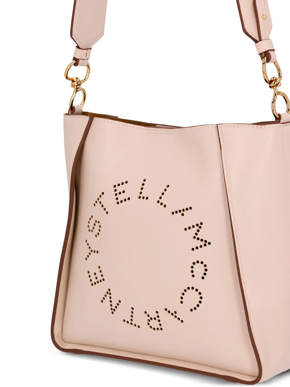 Stella McCartney Kleine crossbodytas met uitgesneden logo Beige