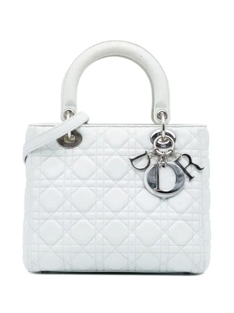 Christian Dior Pre-Owned شنطة 'كاناج ليدي ديور' متوسطة بجلد محبب وحمالة كتف 2015