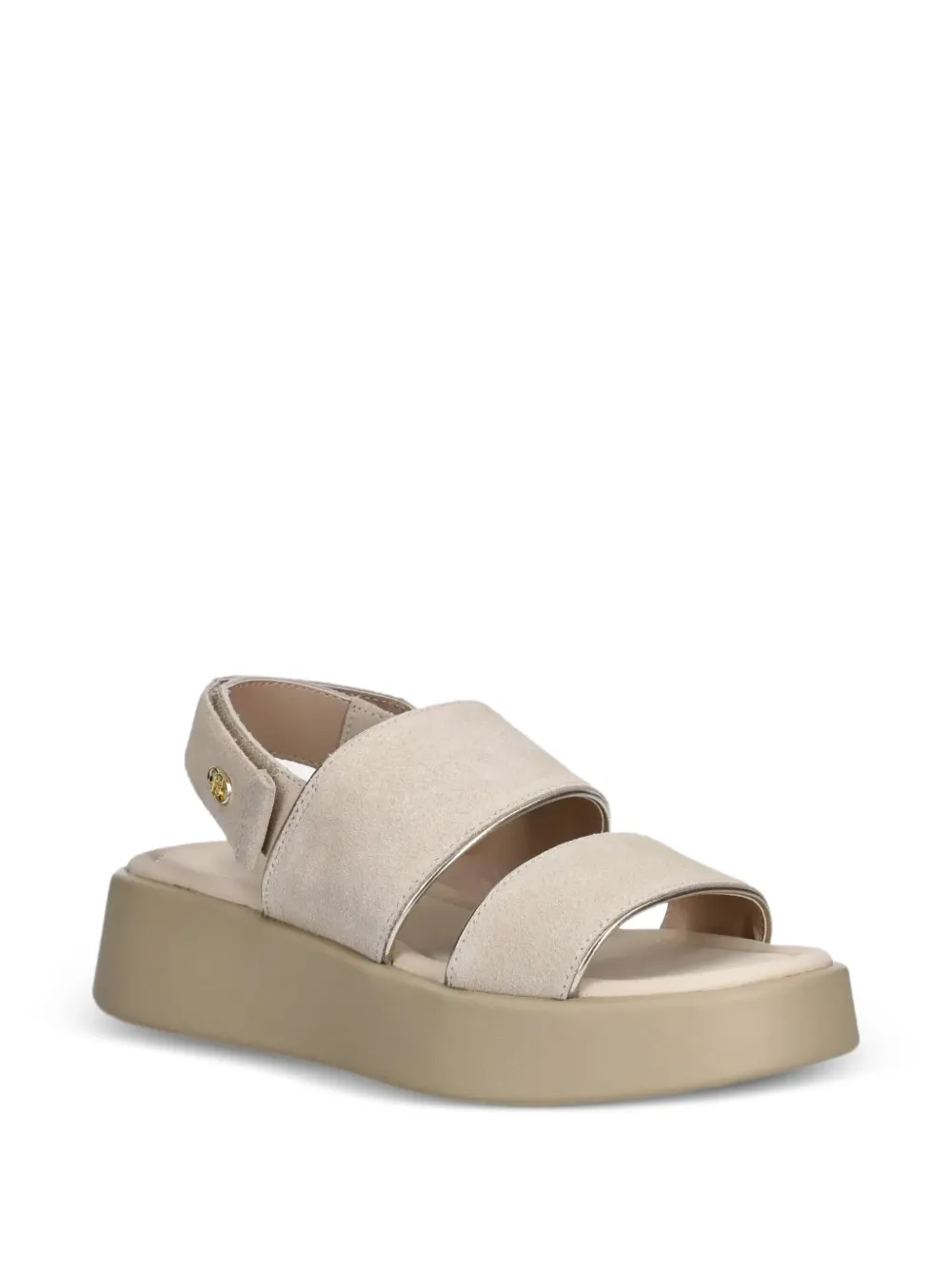 Liu •jo 45mm Suede Platform Sandals In Neutral