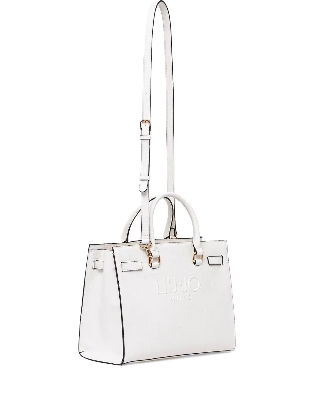 LIU JO embossed-logo tote bag - Wit