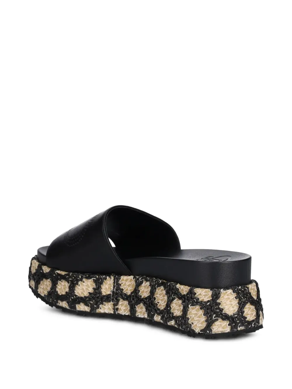 Liu •jo 65mm Raffia Platform Sandals In Black