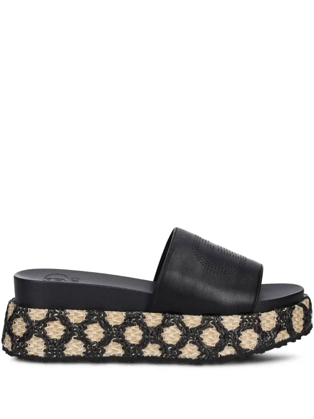 Liu •jo 65mm Raffia Platform Sandals In Black