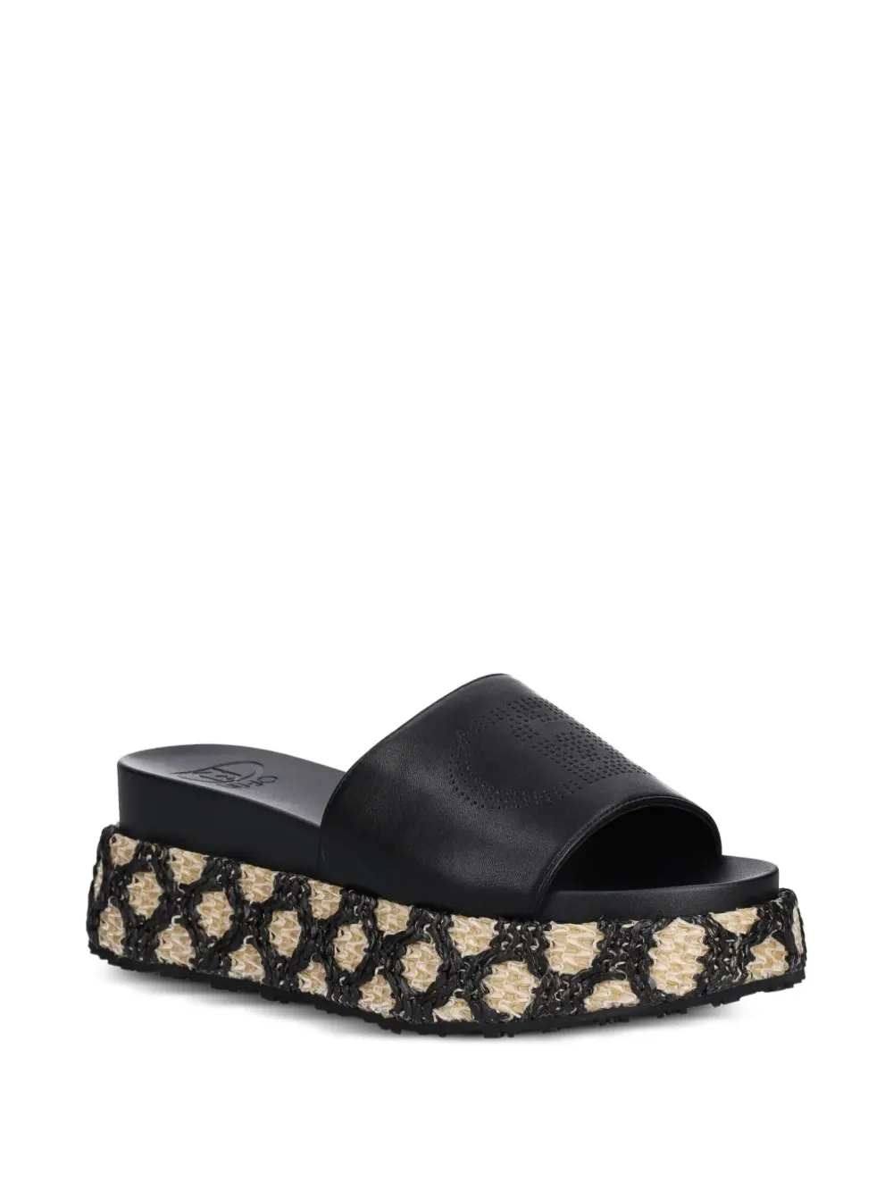 Liu •jo 65mm Raffia Platform Sandals In Black