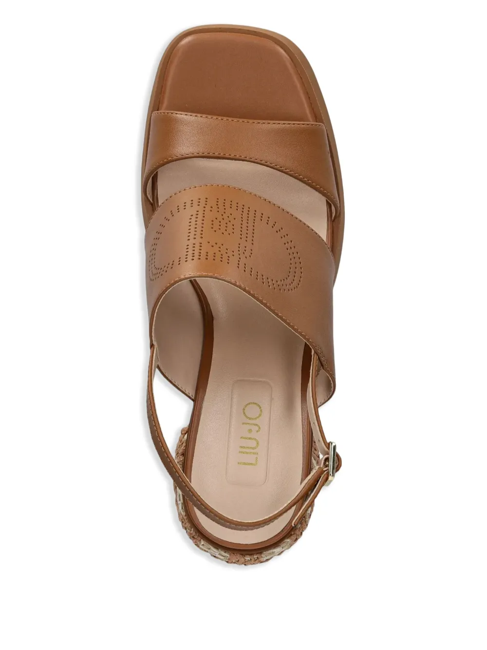 Liu •jo 85mm Perforated-logo Sandals In Brown