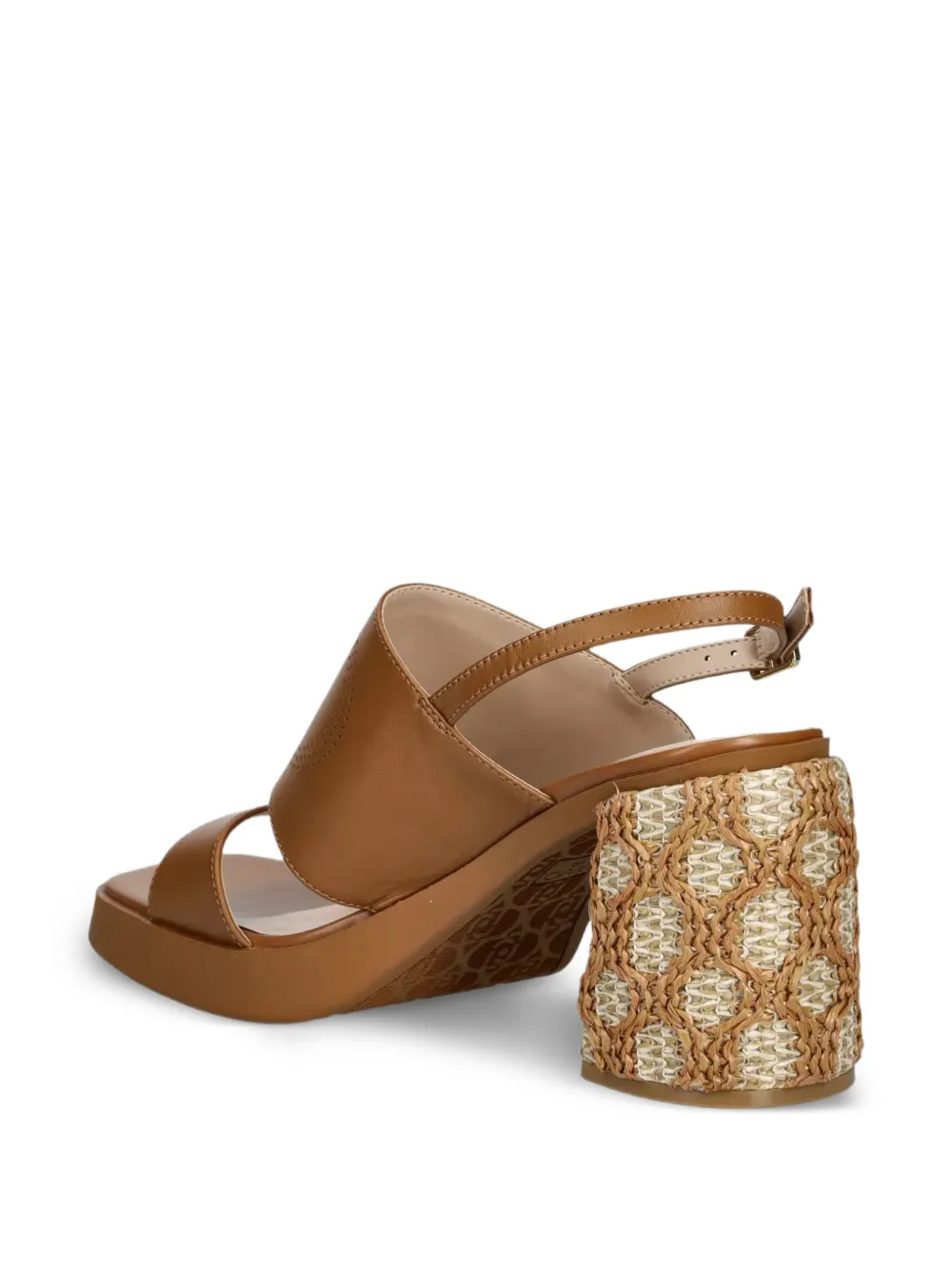Liu •jo 85mm Perforated-logo Sandals In Brown