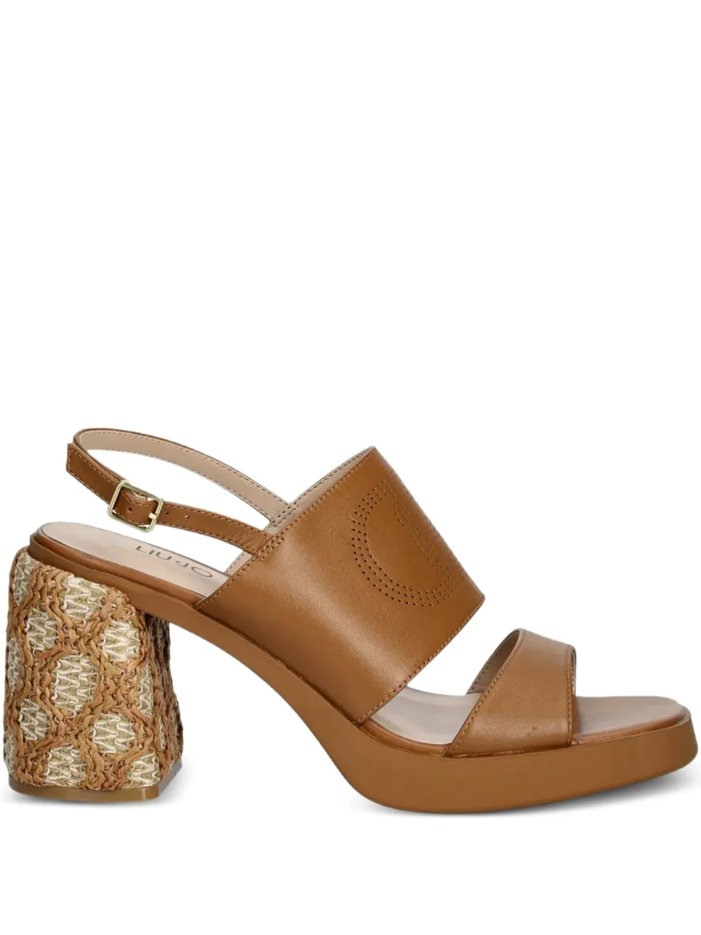 Liu •jo 85mm Perforated-logo Sandals In Brown
