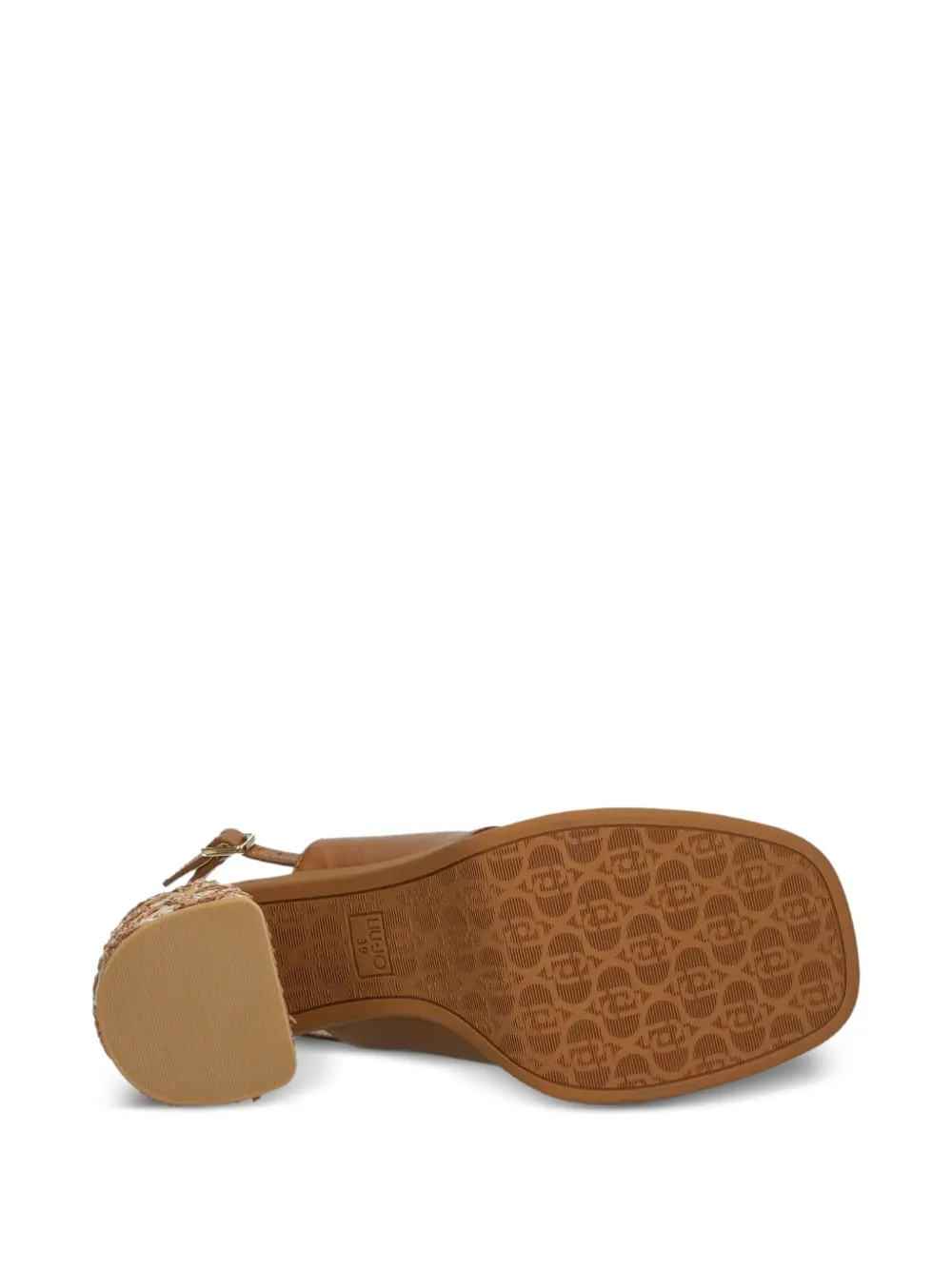 Liu •jo 85mm Perforated-logo Sandals In Brown