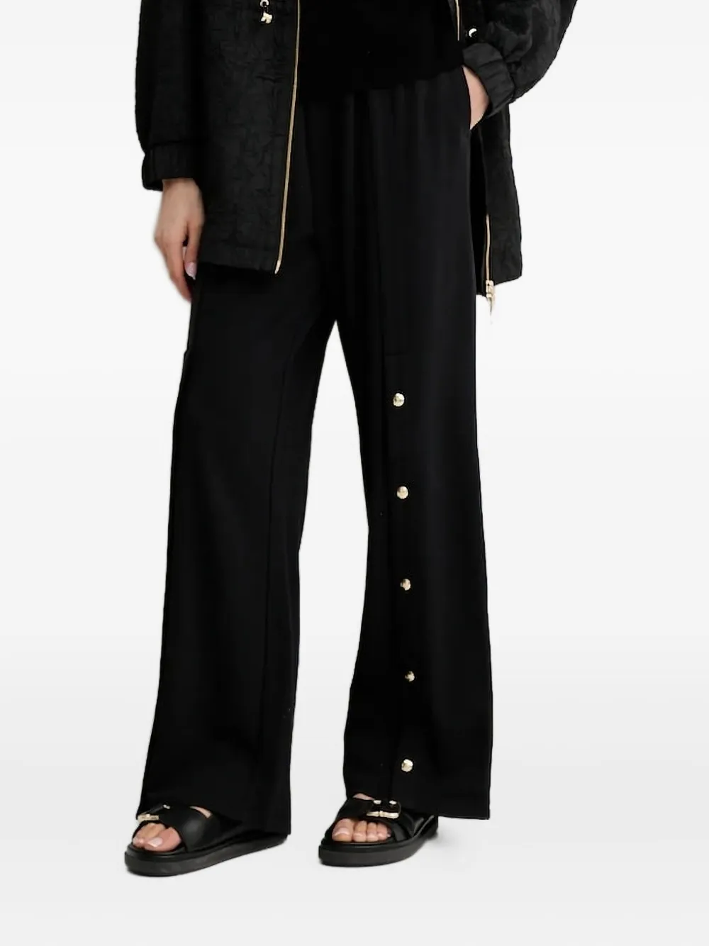 LIU JO Broek met knoopdetail Zwart