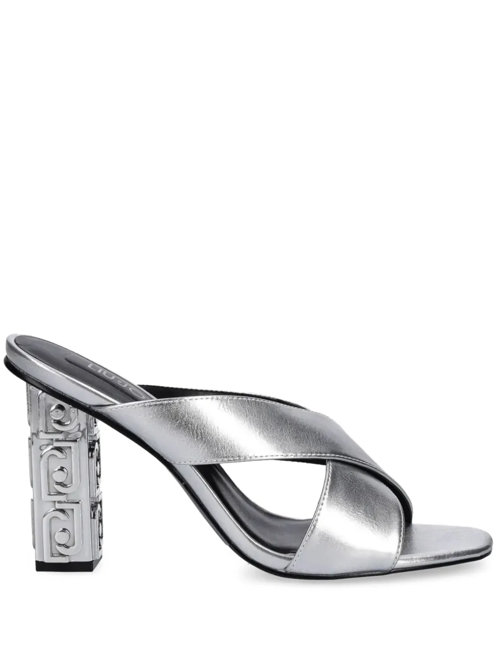 LIU JO 105mm logo-heel sandals Silver