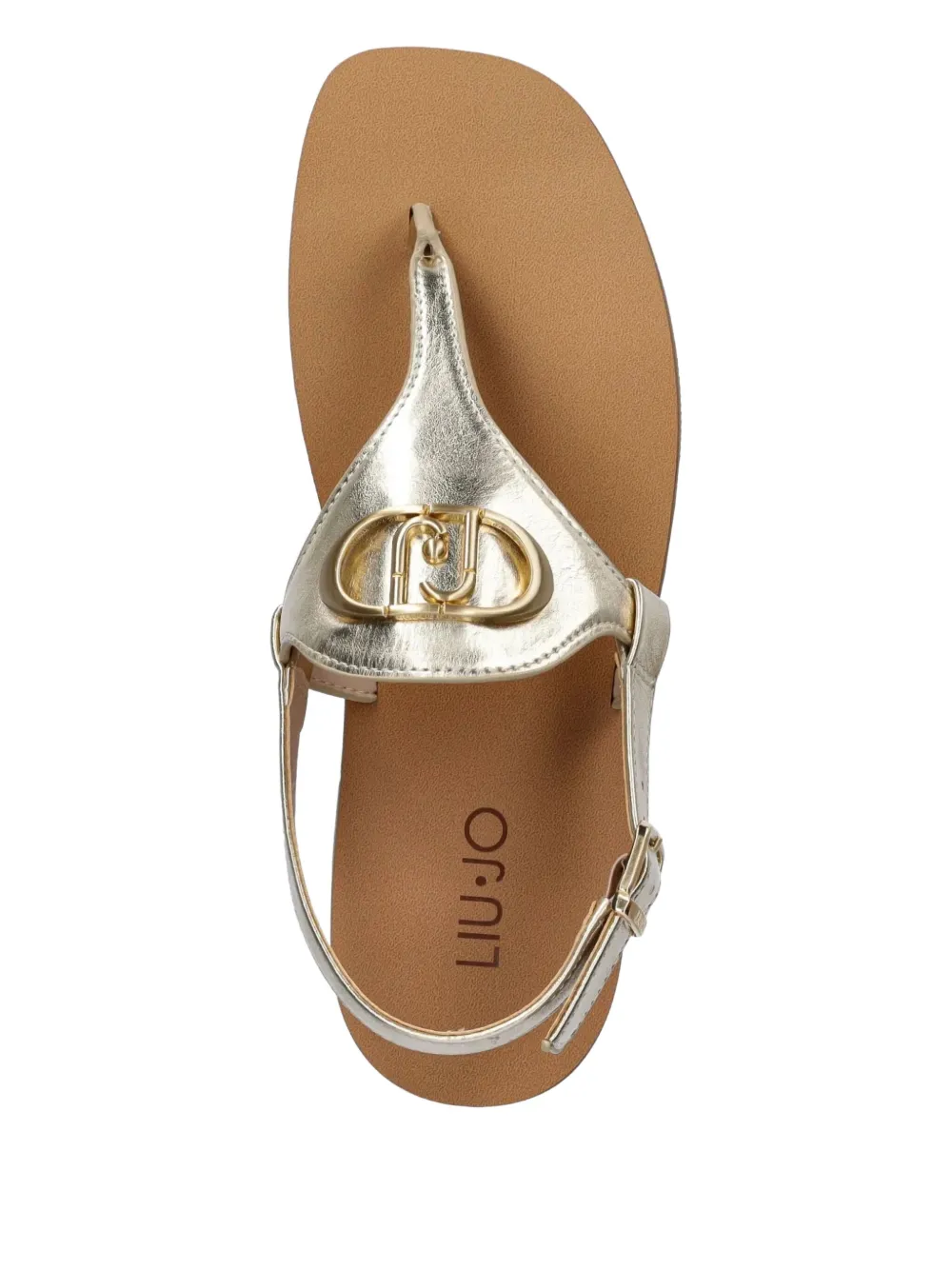 Liu •jo Metallic-effect Thong Sandals In Gold