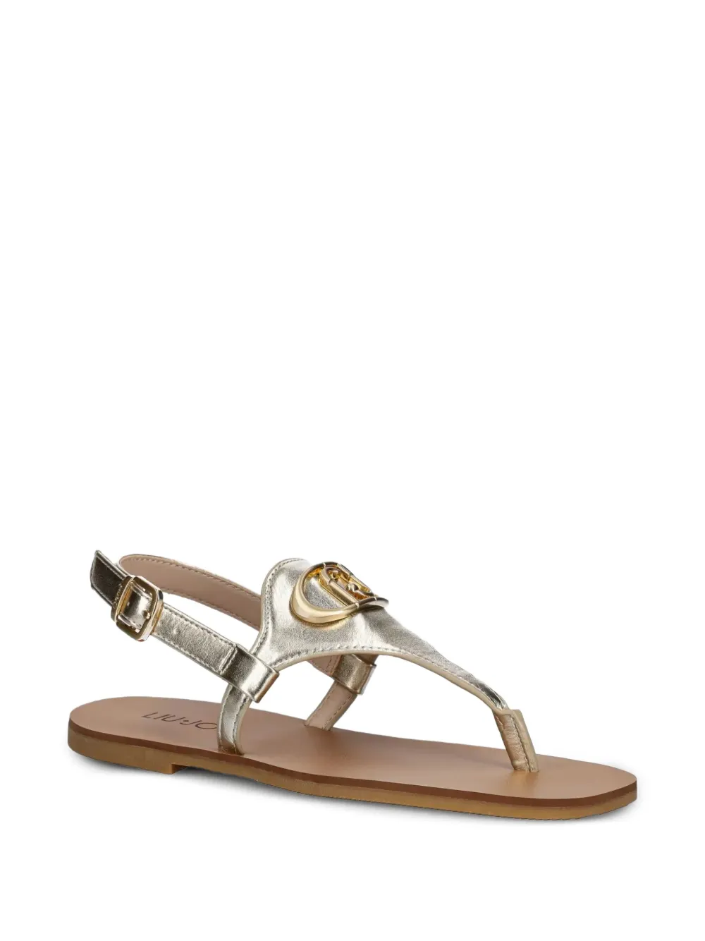 Liu •jo Metallic-effect Thong Sandals In Gold