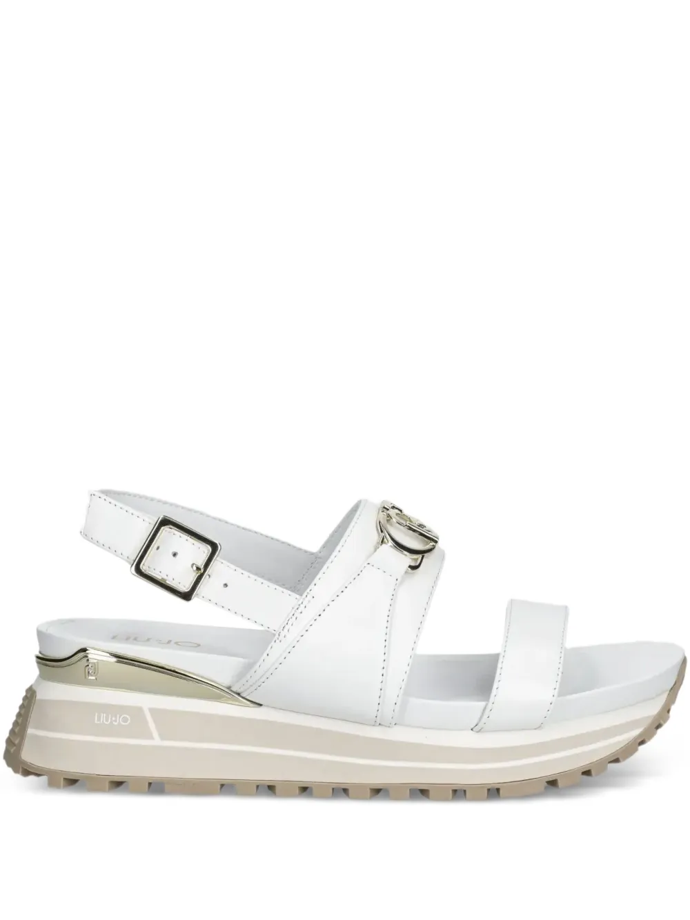 Liu •jo Leather Sandals In White