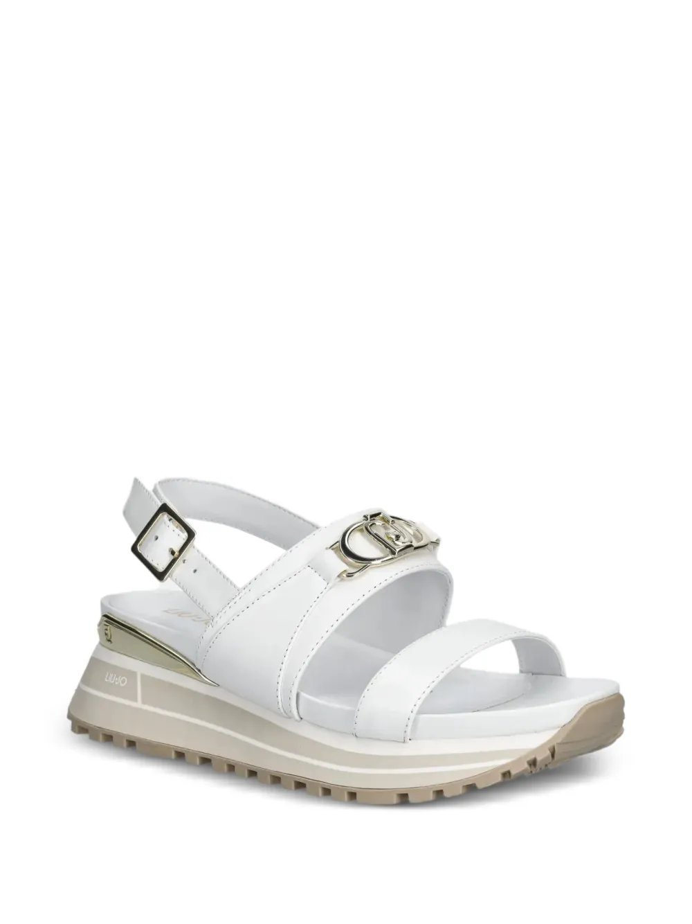Liu •jo Leather Sandals In White