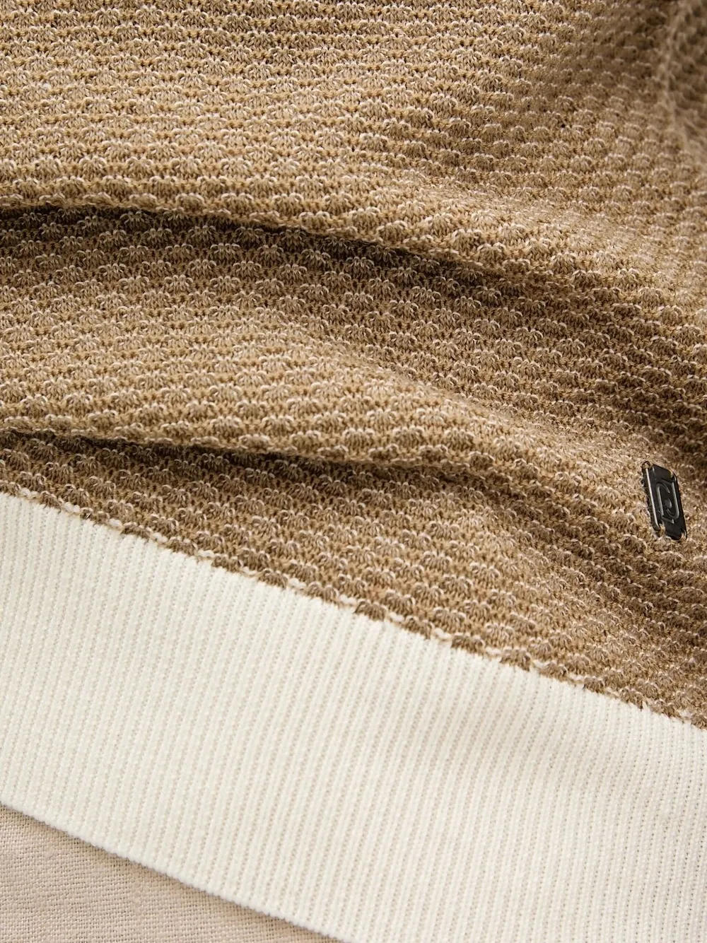 LIU JO textured colour-block sweater Beige