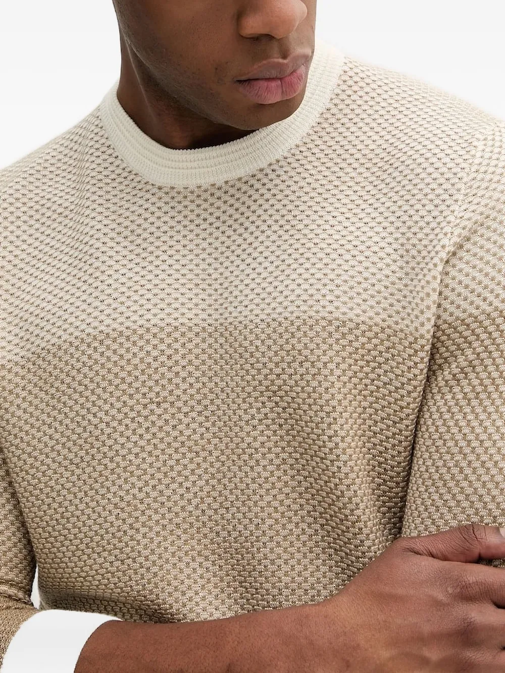 LIU JO textured colour-block sweater Beige