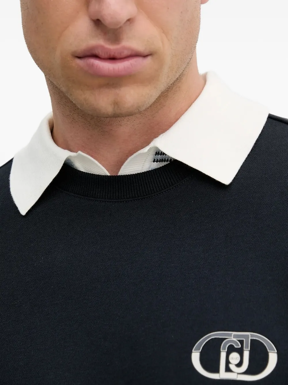 LIU JO Sweater met logoprint Zwart