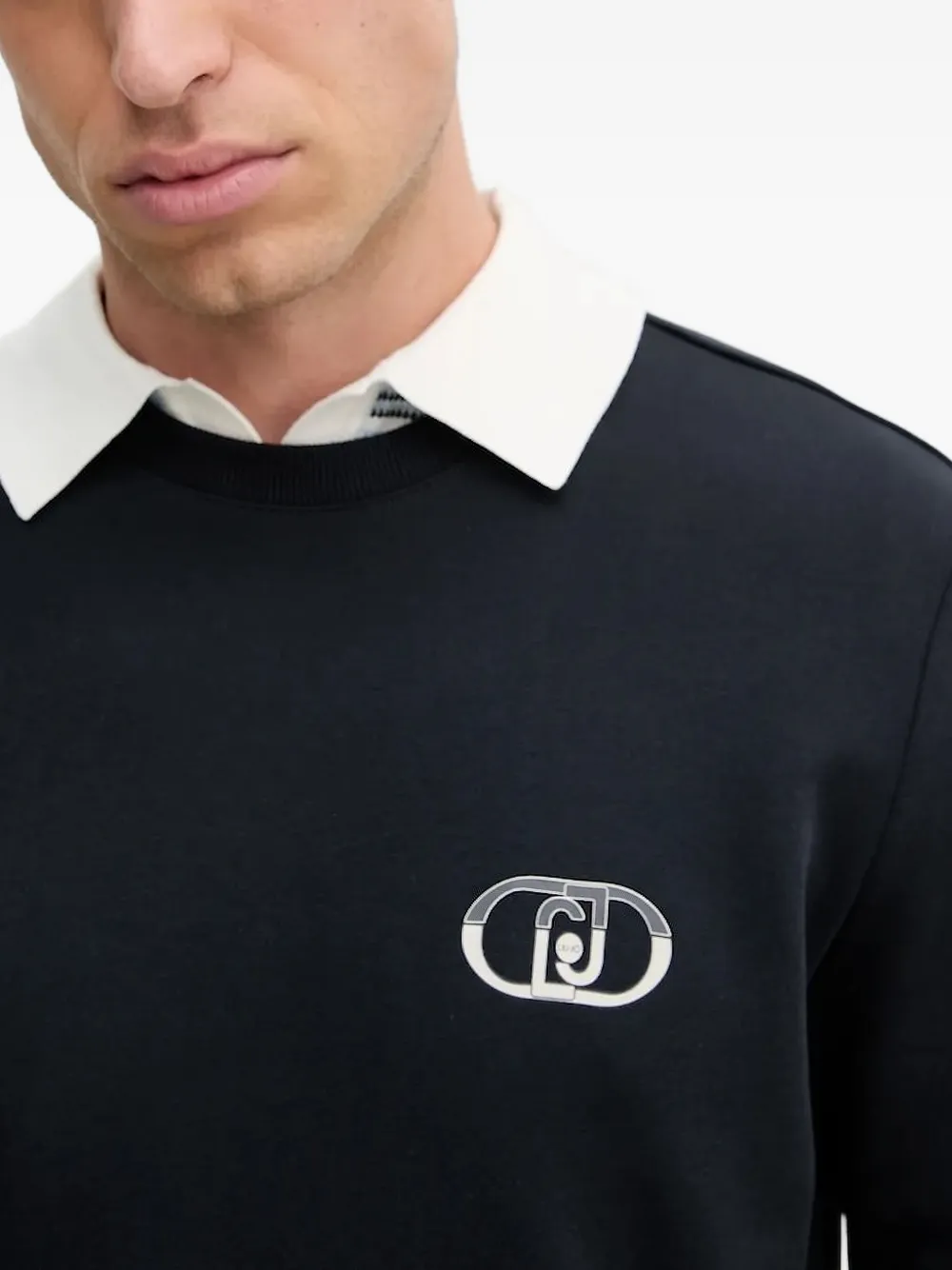 LIU JO Sweater met logoprint Zwart