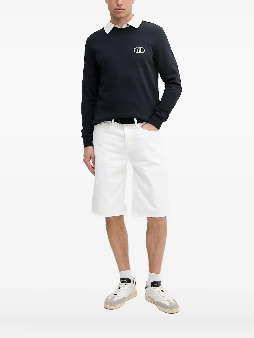 LIU JO Sweater met logoprint Zwart