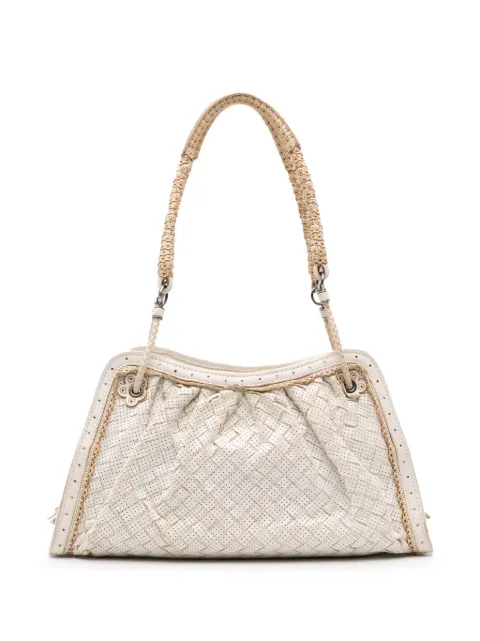 Bottega Veneta Pre-Owned bolsa de hombro de piel entretejida con perforaciones 2000-2007