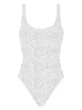 MC2 Saint Barth logo-patch swimsuit - White