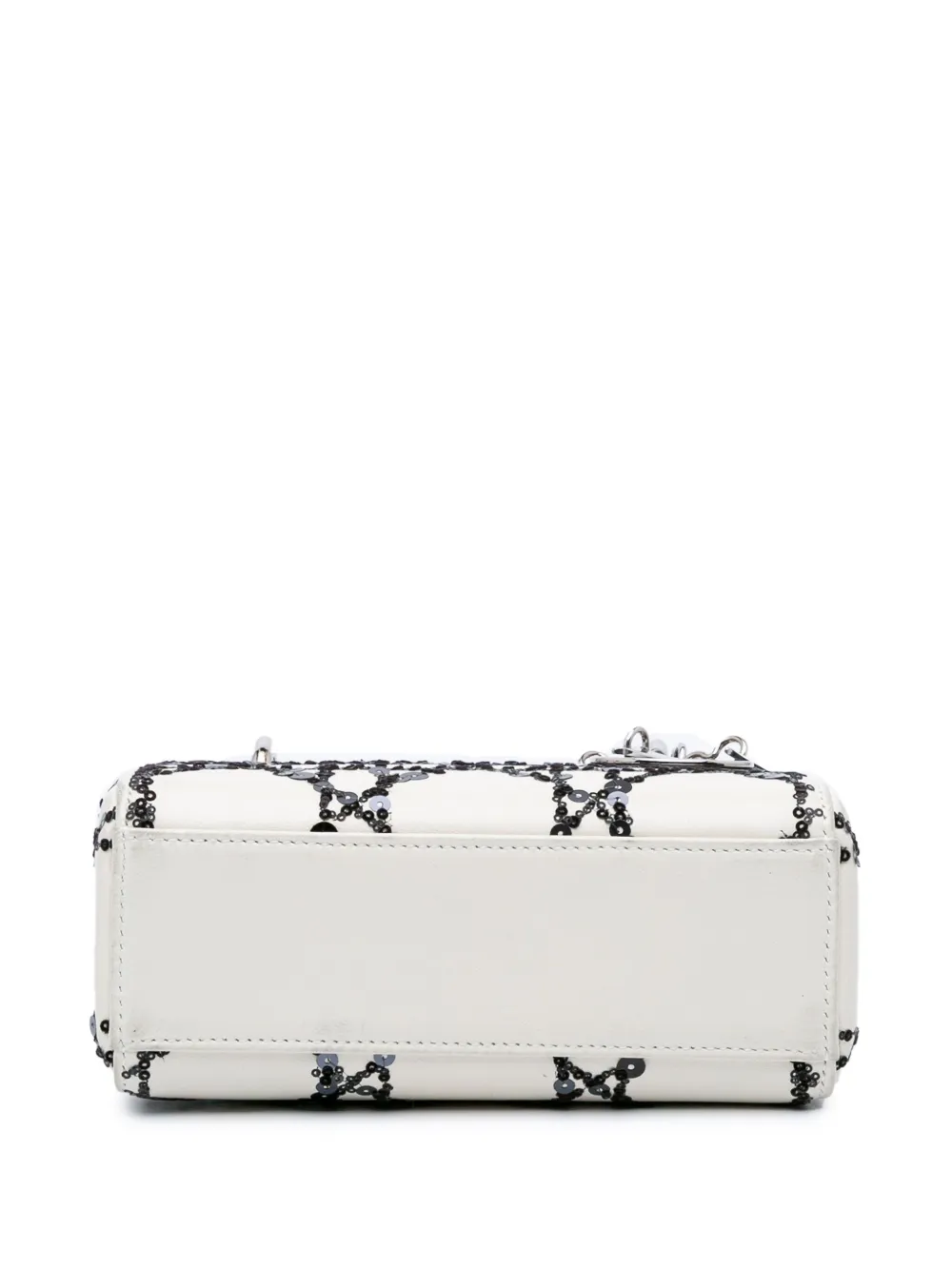 Pre-owned Dior 2014 Mini Calfskin Cannage Sequin Lady Satchel