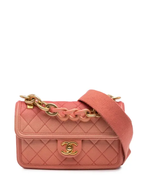 CHANEL Pre-Owned 2018-2019 Small Quilted Caviar Sunset On The Sea Flap satchel