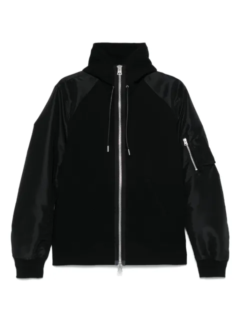 sacai hooded bomber jacket