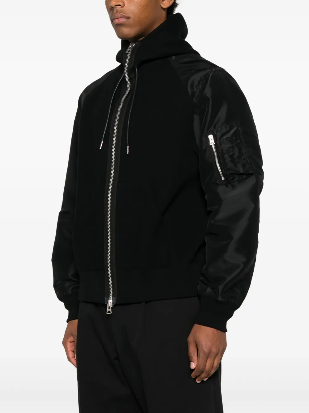sacai Bomberjack met capuchon Zwart