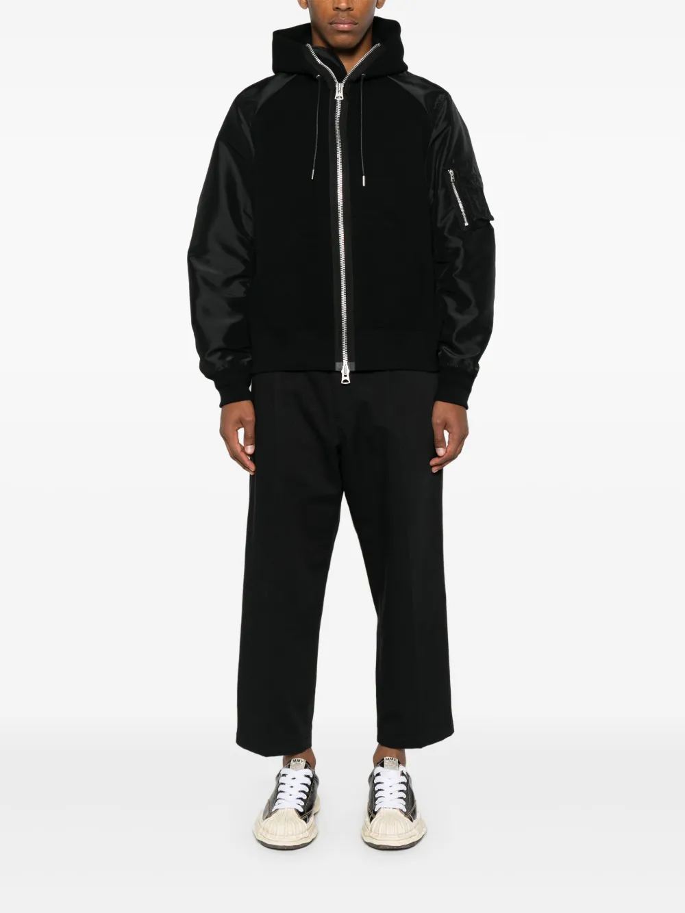 sacai Bomberjack met capuchon Zwart
