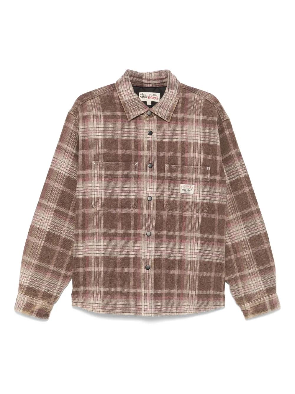 Stüssy Geruit shirtjack Bruin