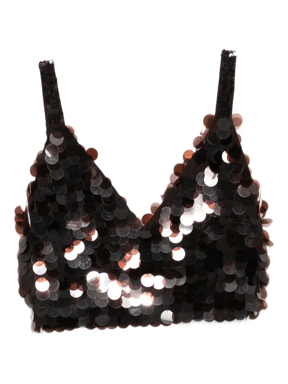 P.A.R.O.S.H. sequin-embellished triangle top Bruin