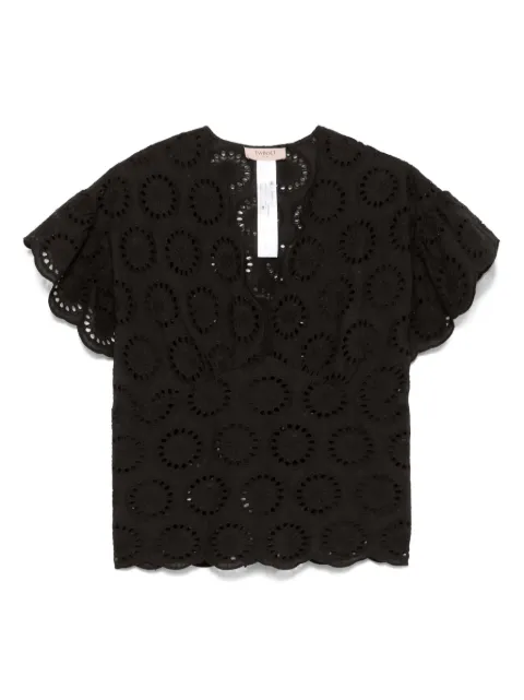 TWINSET broderie-anglaise cap-sleeve blouse