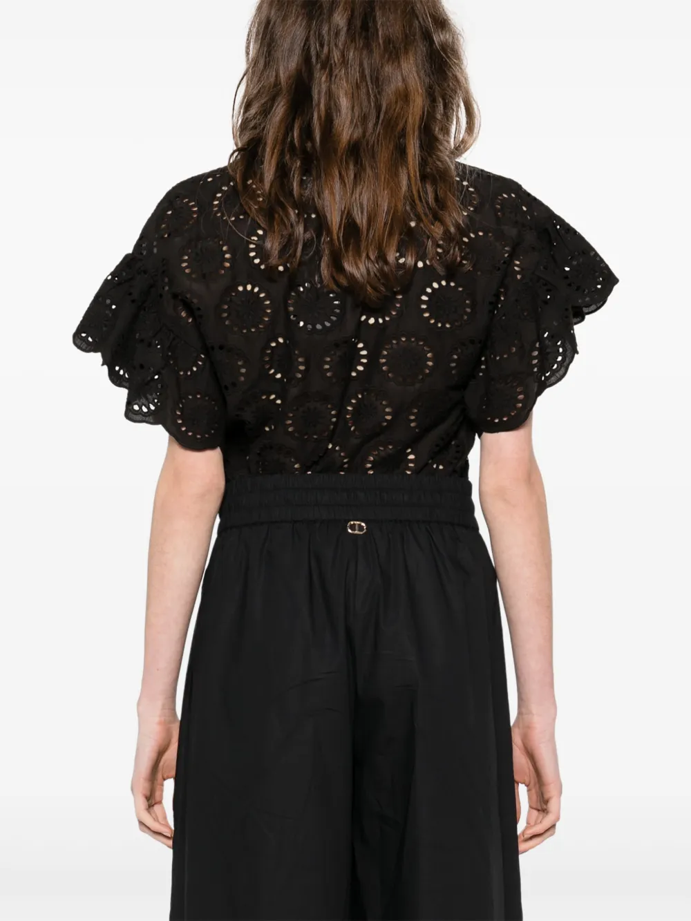 Shop Twinset Broderie-anglaise Cap-sleeve Blouse