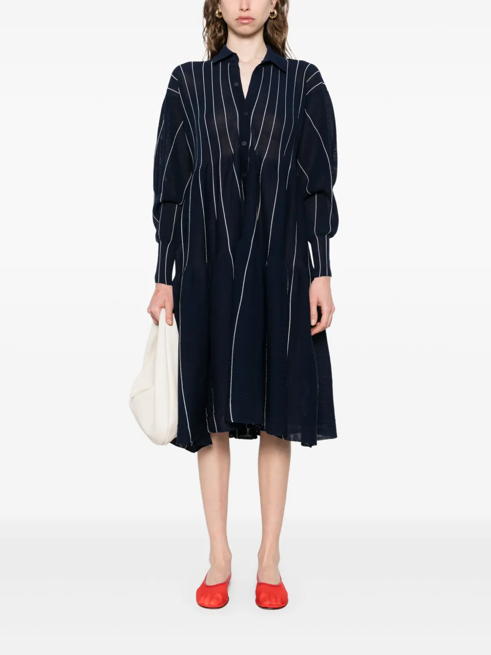 CFCL Mid-blousejurk met lange mouwen - Blauw