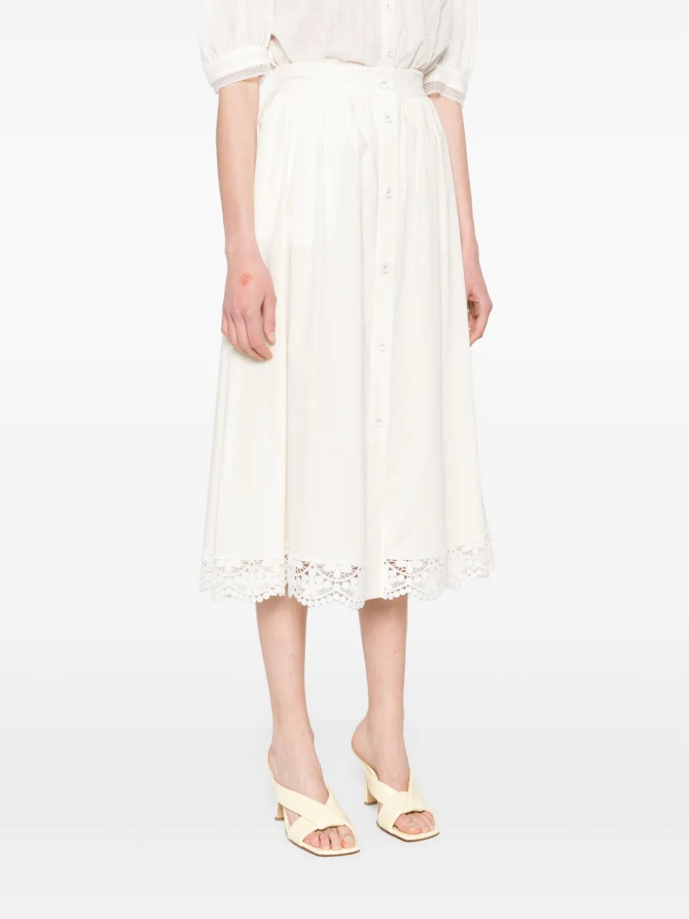 TWINSET Katoenen midi-rok Beige