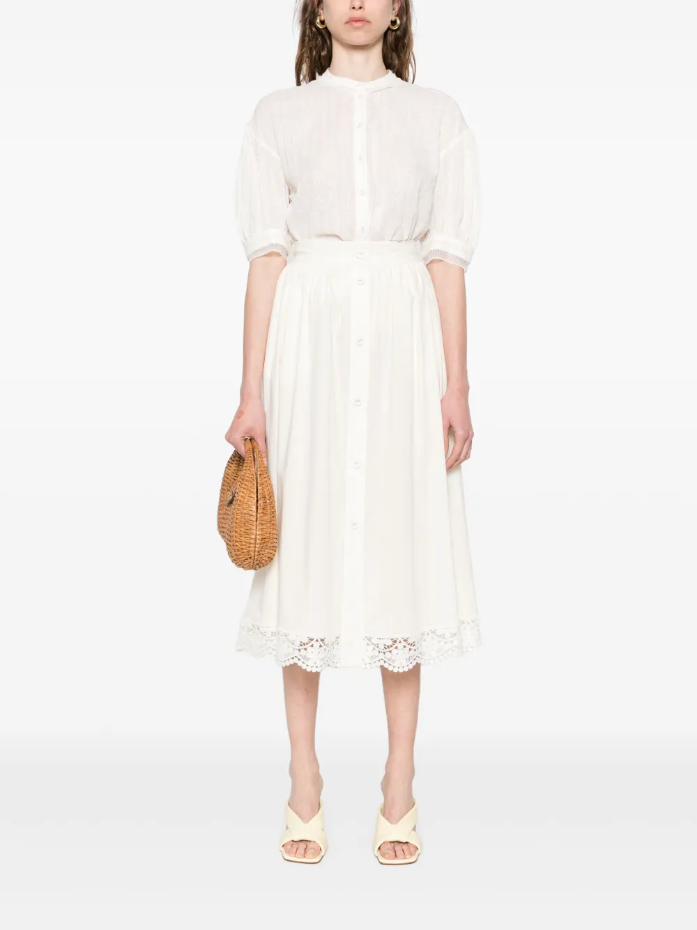 TWINSET cotton midi skirt - Beige